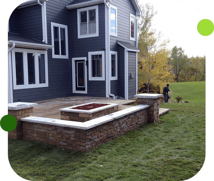 American House Exterior With Blue Siding Trim