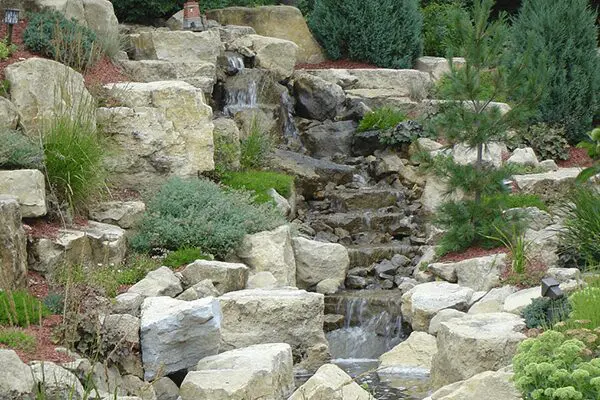 A Beautiful Artificial Waterfall on Flat Stones