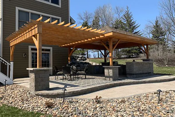 Pergola and Landscaping on a Suburban Home