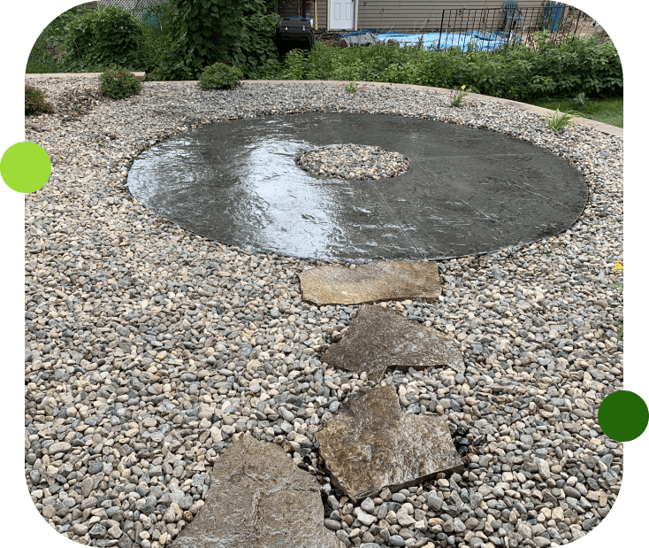 Circular Stone Path in Ornamental Garden